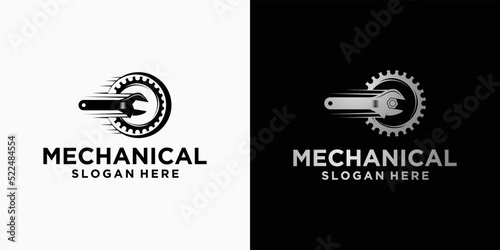 engine repair mechanic logo, Service, maintenance, Automotive and motorcycle repair shop logos and cars