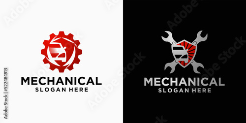 engine repair mechanic logo, Service, maintenance, Automotive and motorcycle repair shop logos and cars