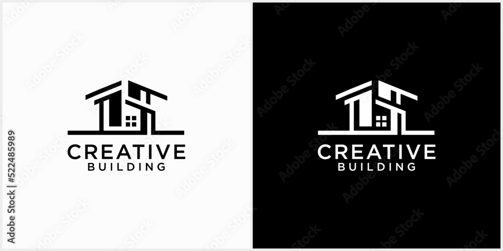 Tech building logo design architectural construction Building Design ...