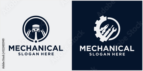 engine repair mechanic logo, Service, maintenance, Automotive and motorcycle repair shop logos and cars