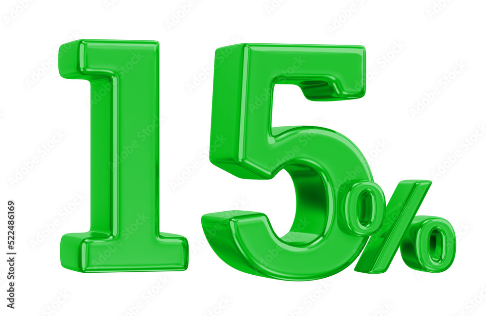 3d rendering of a green percent symbol on white background 3d rendering of a green percent symbol on white background