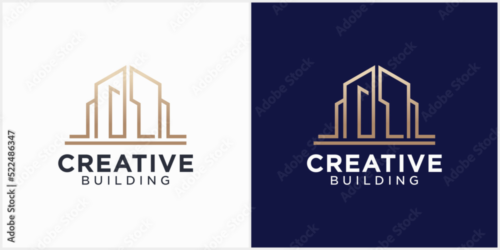 Tech building logo design architectural construction Building Design Template Vector