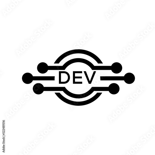 DEV letter logo. DEV best white background vector image. DEV Monogram logo design for entrepreneur and business.
