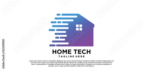 Home tech logo design with creative concept Premium Vector part 4