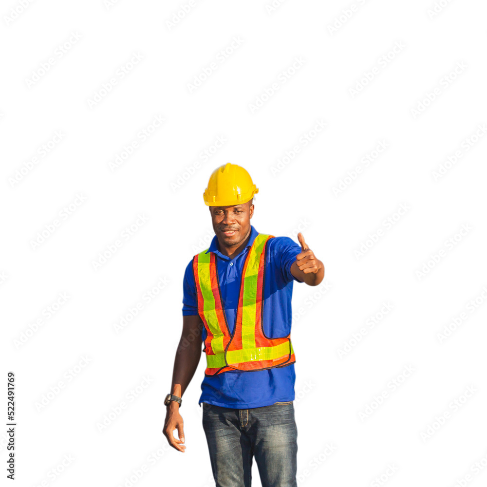 Engineer man, worker in hard hat with showing thumbs up Engineer man, worker in hard hat with showing thumbs up