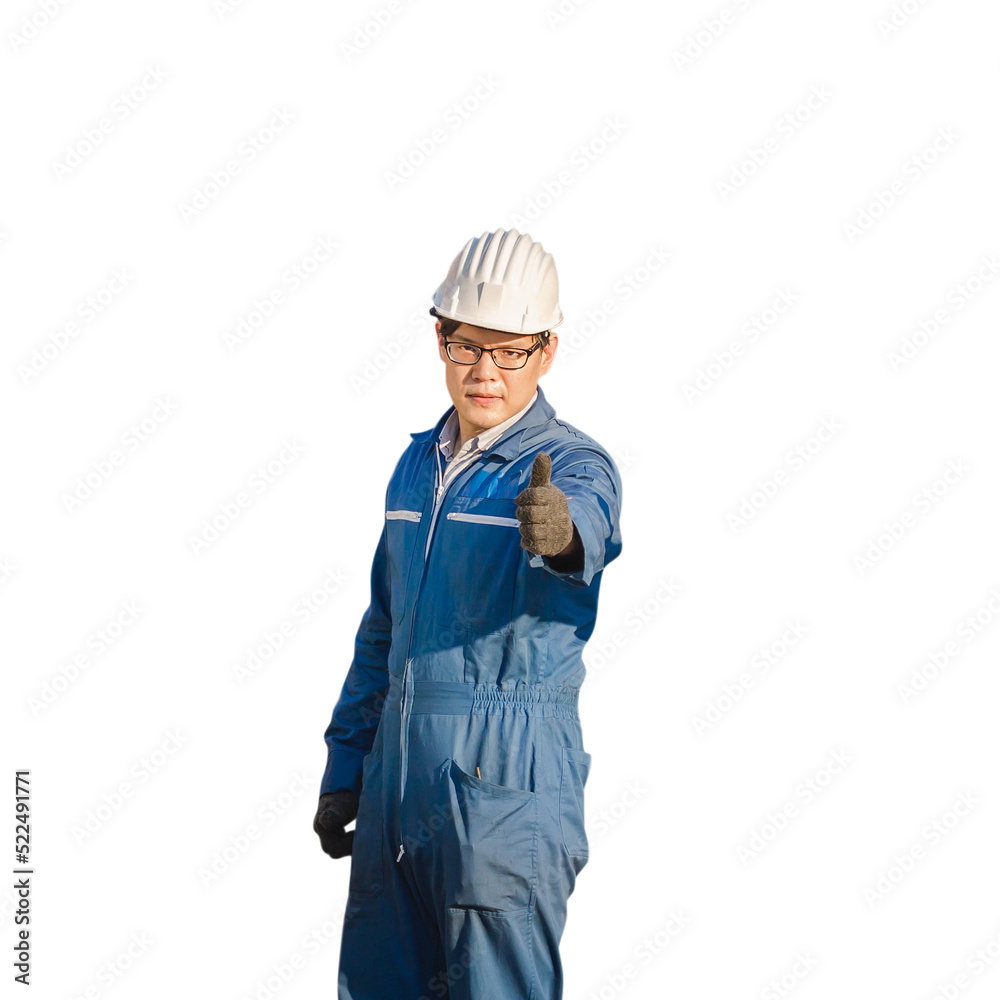 Engineer man, worker in hard hat with showing thumbs up Engineer man, worker in hard hat with showing thumbs up
