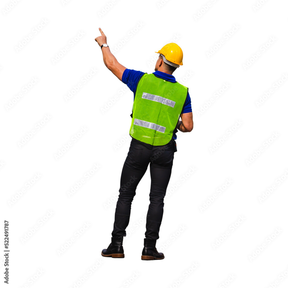 Portrait of worker man in a uniform, foreman in hardhat, job and occupation concepts Portrait of worker man in a uniform, foreman in hardhat, job and occupation concepts
