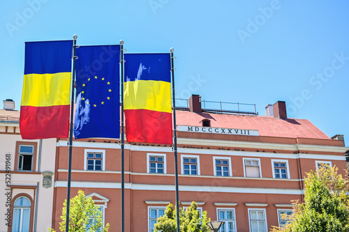 Flags in Cluj, Romania