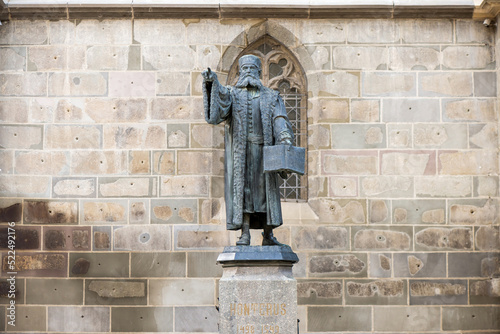 Johannes Honterus Statue in Brasov, Romania photo