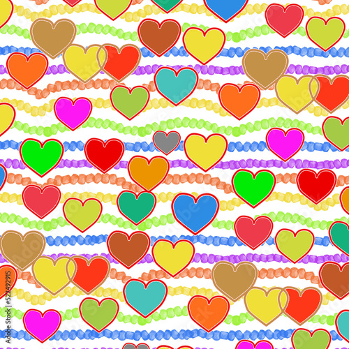 seamless background with hearts