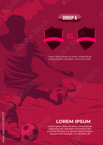 Football cup , soccer ball. Vector sport poster and flyer. Football flyer vector illustration.