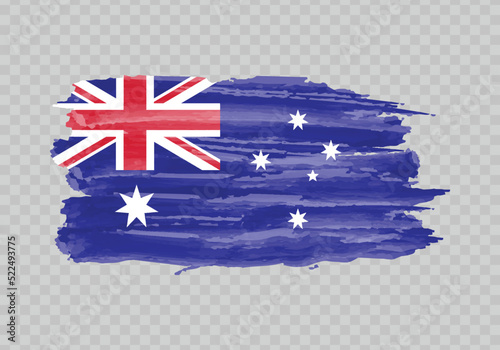 Watercolor painting flag of Australia