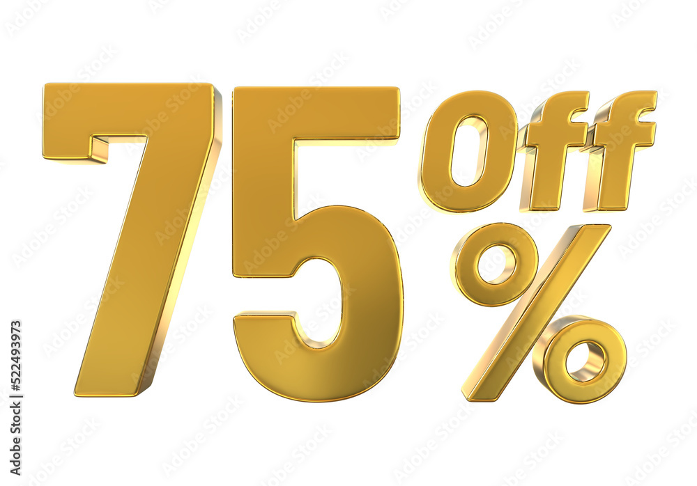 3d golden number 75 off 3d golden number 75 off