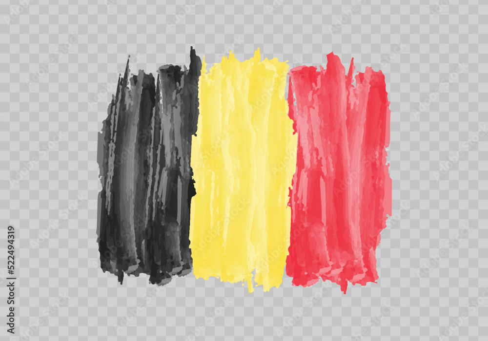 Watercolor painting flag of Belgium