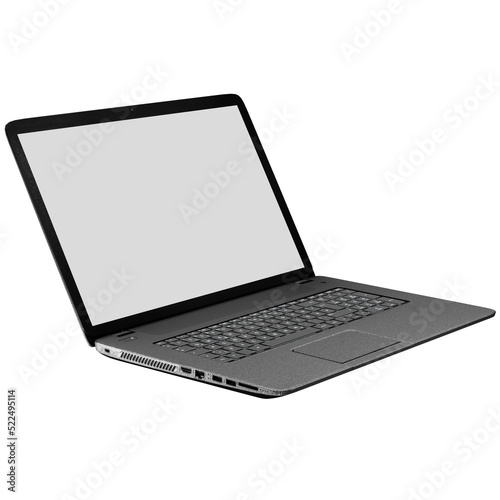 Wallpaper Mural laptop computer Blank screen keyboard 3d illustration Torontodigital.ca