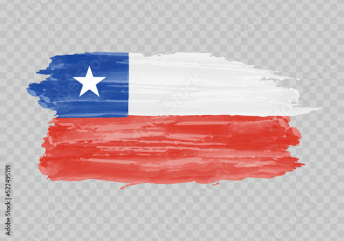 Watercolor painting flag of Chile