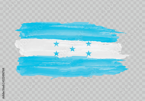 Watercolor painting flag of Honduras