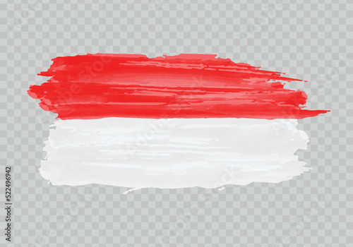 Watercolor painting flag of Indonesia