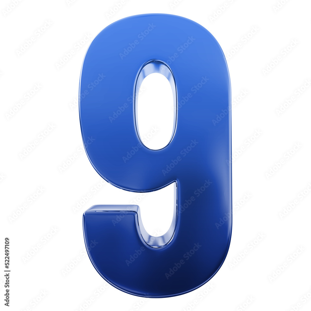 3d blue number 9 3d blue number 9