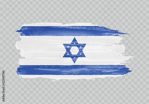 Watercolor painting flag of Israel