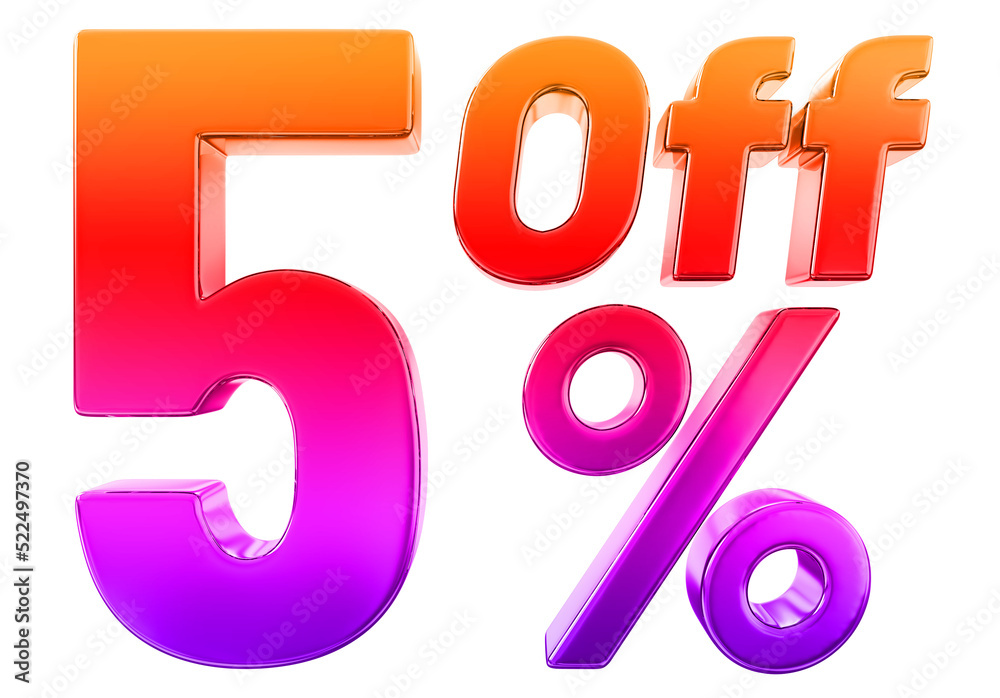 rendering of a 5 discount rendering of a 5 discount
