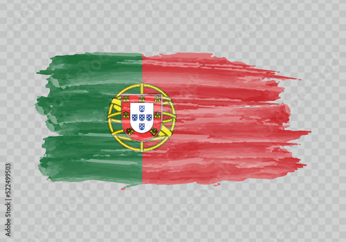 Watercolor painting flag of Portugal