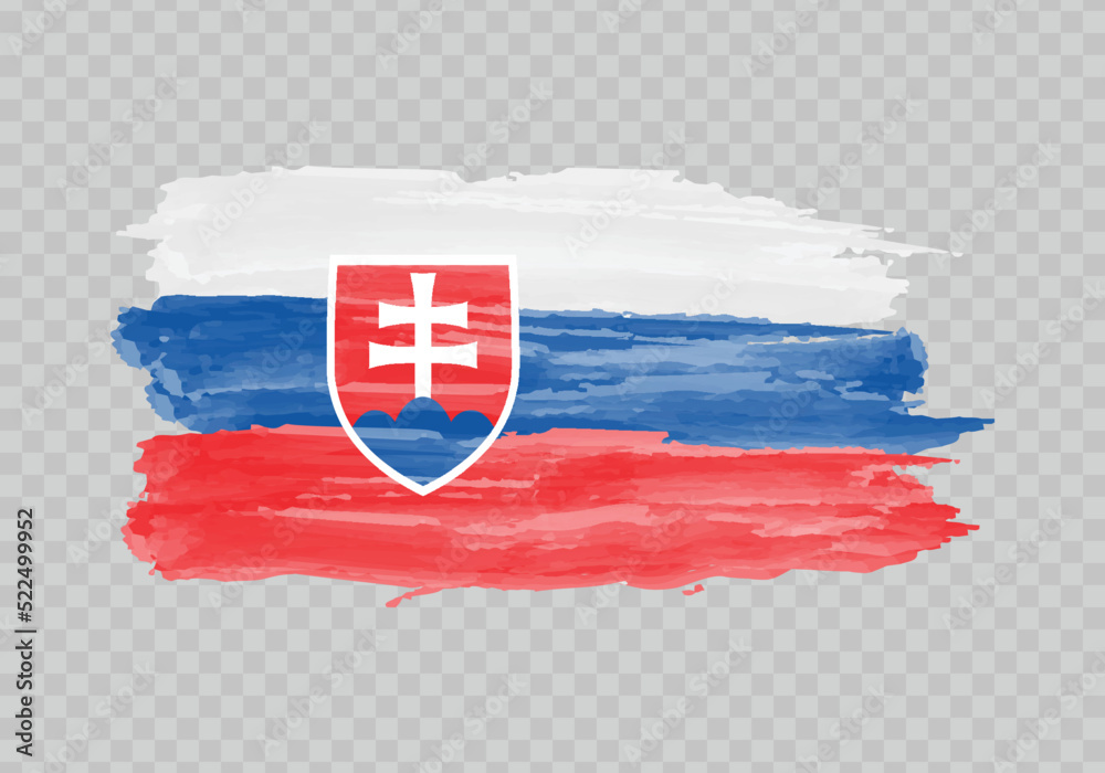 Watercolor painting flag of Slovakia