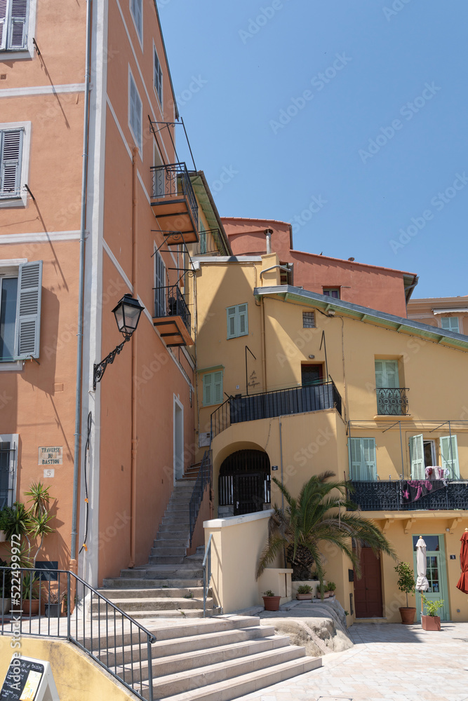 Street of Menton, city in the south of France