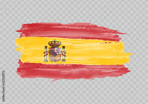 Watercolor painting flag of Spain