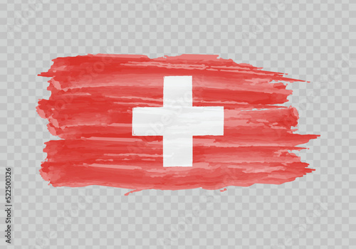 Watercolor painting flag of Switzerland