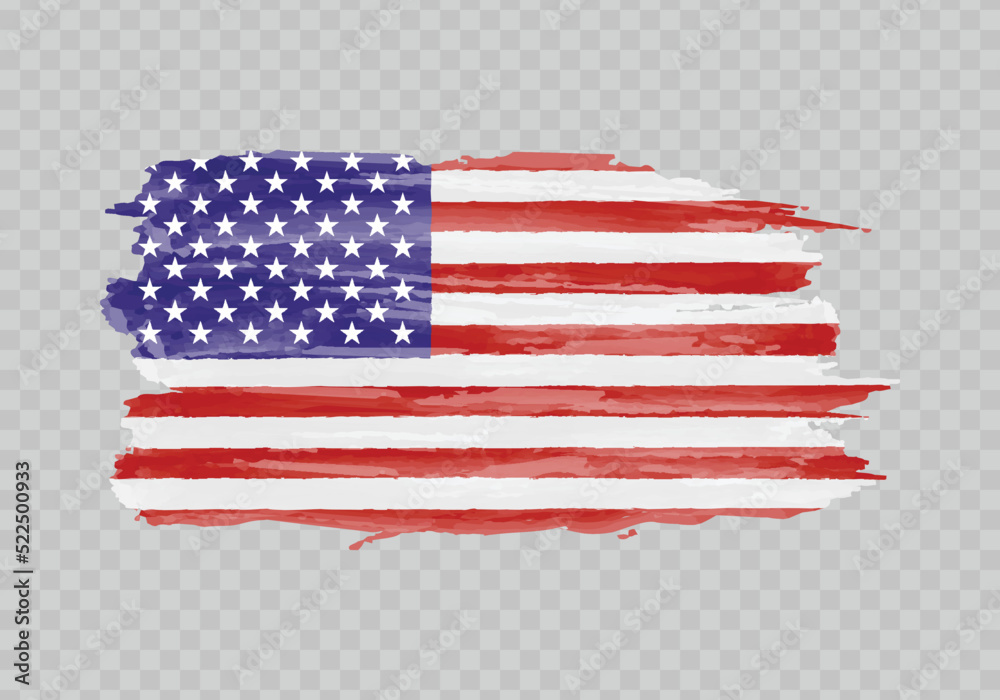 Watercolor painting flag of United States