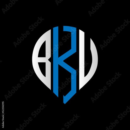 BKV logo monogram isolated on circle element design template, BKV letter logo design on black background. BKV creative initials letter logo concept. BKV letter design.
 photo