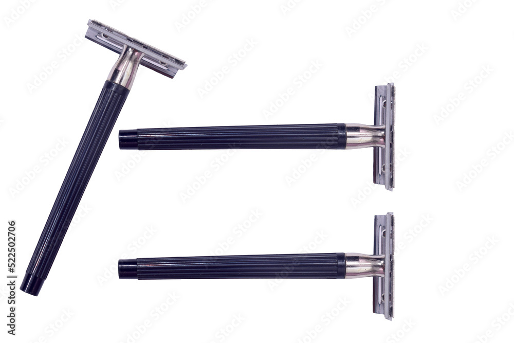 three razor blades on a transparent background three razor blades on a transparent background