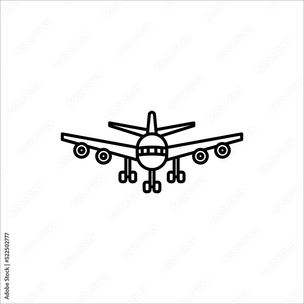Plane icon vector on white background