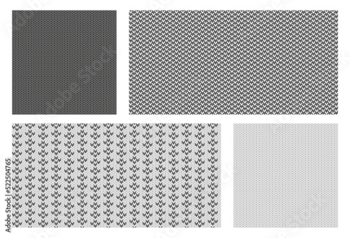 Fairisle winter pattern in black and white. Geometric knitted background for print card and poster. Vector Christmas texture with needlework