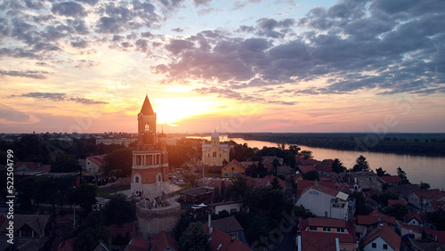 Drone view of Zemun, Belgrade, Serbia.