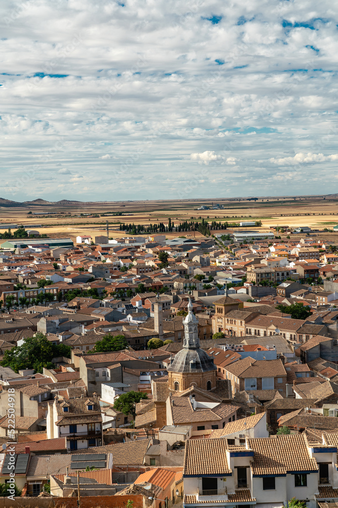 Vertical photography of Consuegra Village - Castilla-La Mancha , SPAIN. Beautiful travel destination