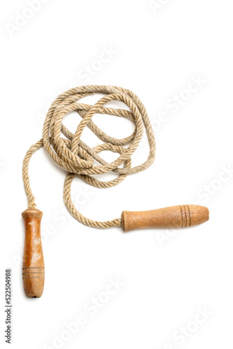 Old jumping rope close up.