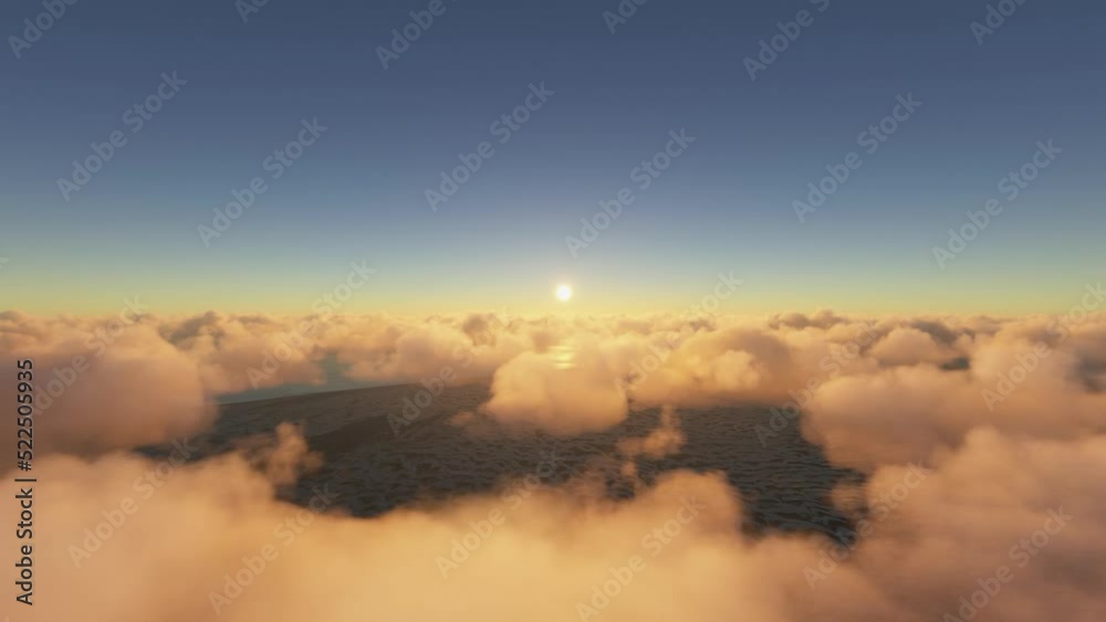 Lençóis Maranhenses National Park, Brazil. Front aerial view of the landscape at sunset