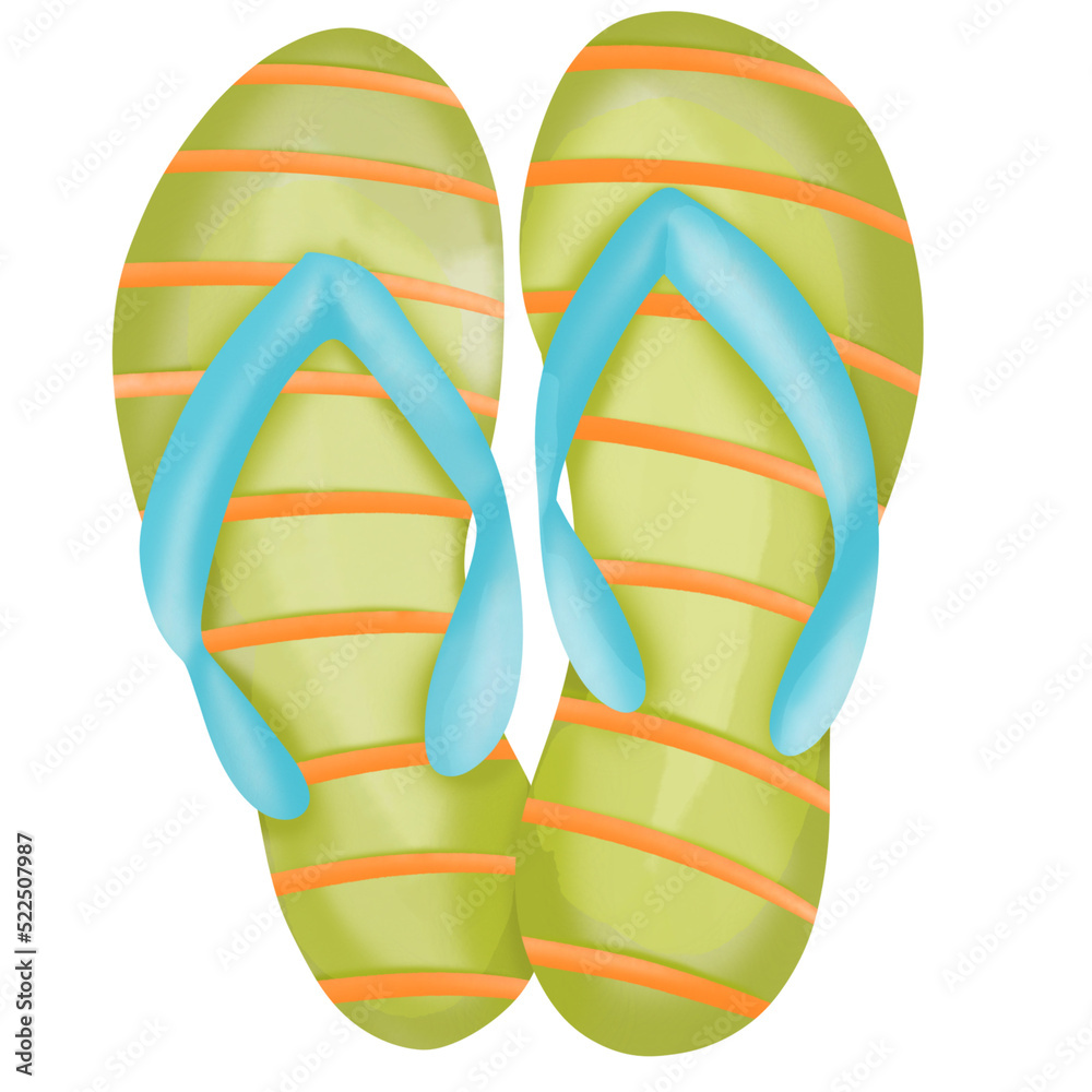 Slippers summer watercolor Slippers summer watercolor