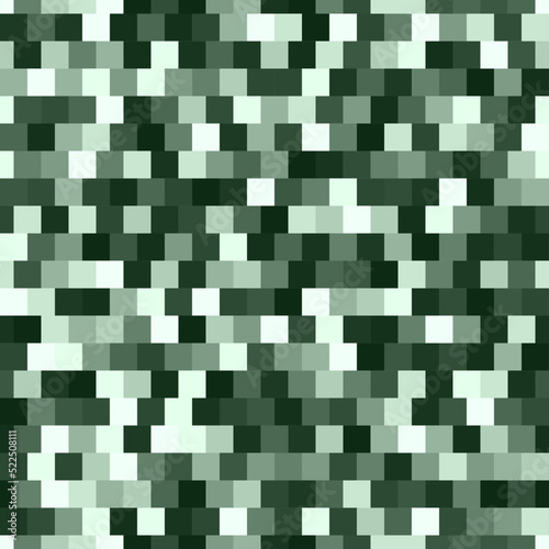 Fototapeta Naklejka Na Ścianę i Meble -  Seamless dark green and white digital pixel military fashion camouflage pattern