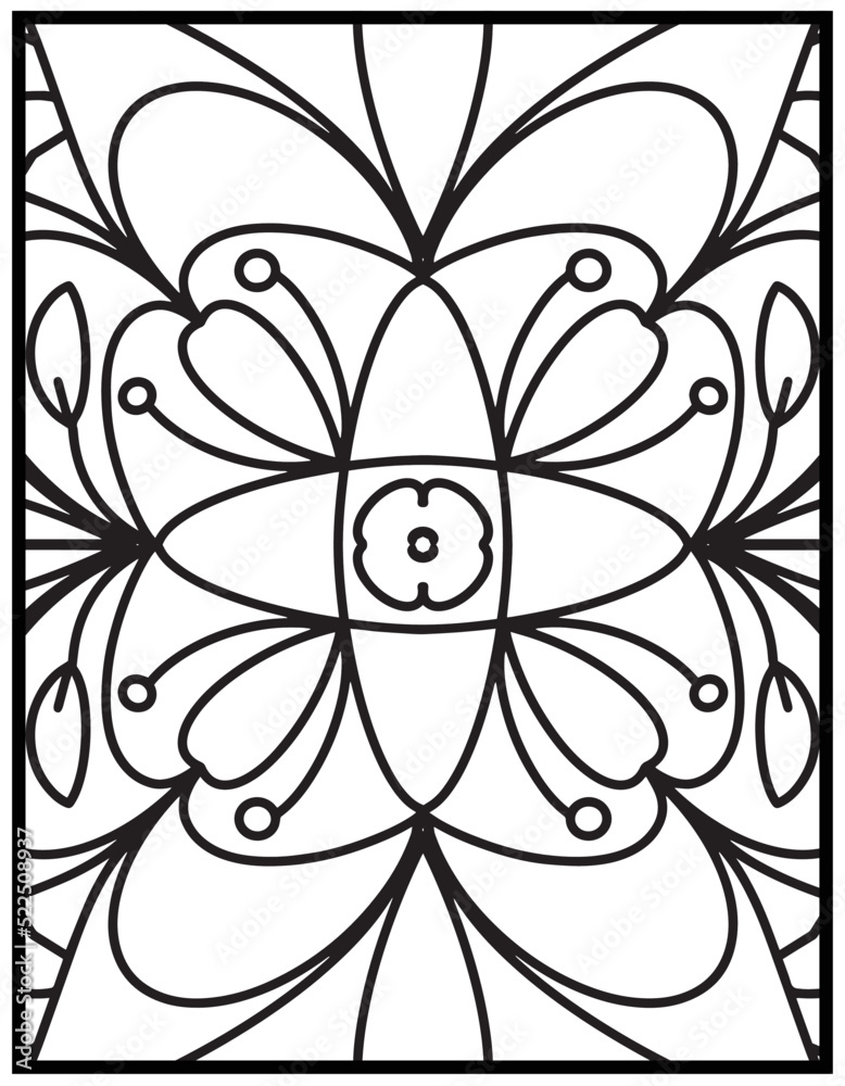 Simple mandala coloring page with easy and simple patterns for kids or ...