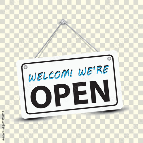 the open signboard vector design