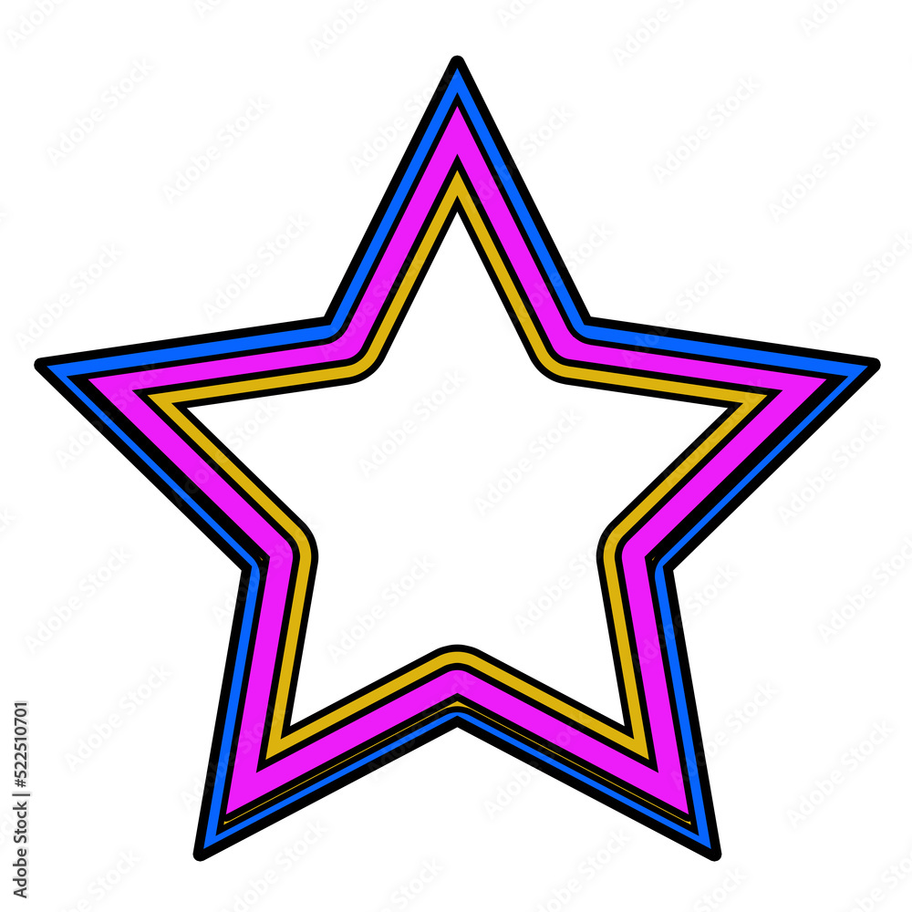 Abstract element star shape retro style 80s-90s Abstract element star shape retro style 80s-90s