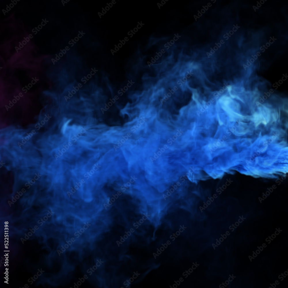 Blue magic fog and fantasy smoke texture in black