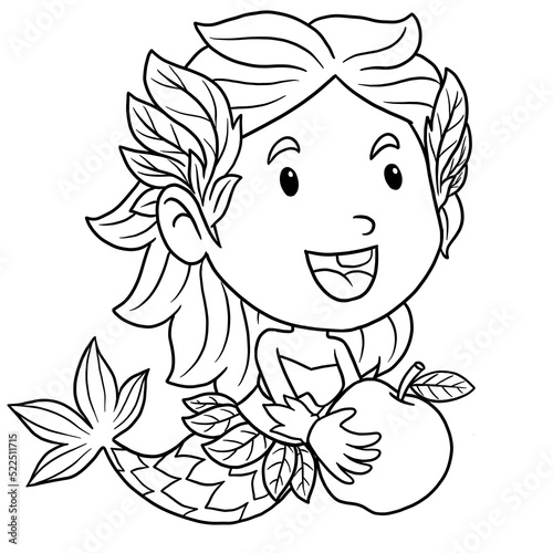 Wallpaper Mural cute little mermaid coloring page Torontodigital.ca
