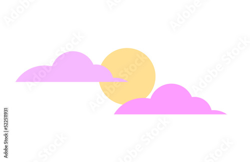 Obraz na płótnie Abstract cartoon sky with sun in pastel colors w salonie