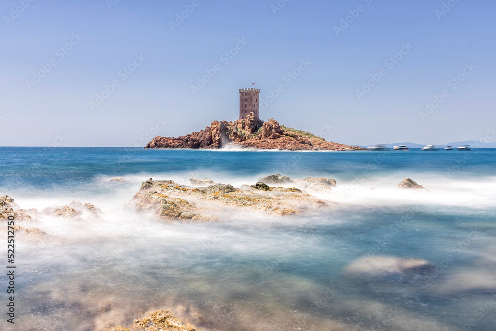 Fortress towards the cape of Dramont, along the Mediterranean coast in France