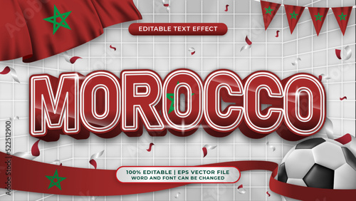 morocco football world cup background theme editable text style effect