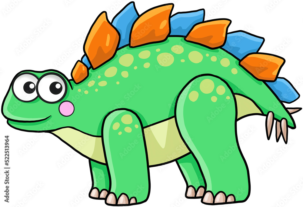 Fototapeta premium cute cartoon dinosaur character